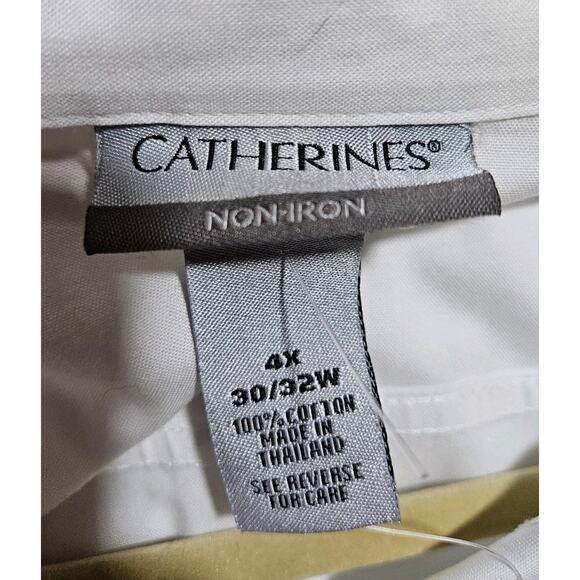 NWT Catherines Non Iron Button Front Blouse Solid Classic Bling Buttons 4X - Picture 3 of 4